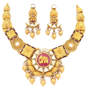 Kajal Gold Necklace Set